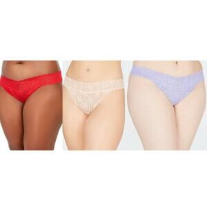 NWT Jenni Plus Size Lace Thong Underwear Pack of 3 One Size